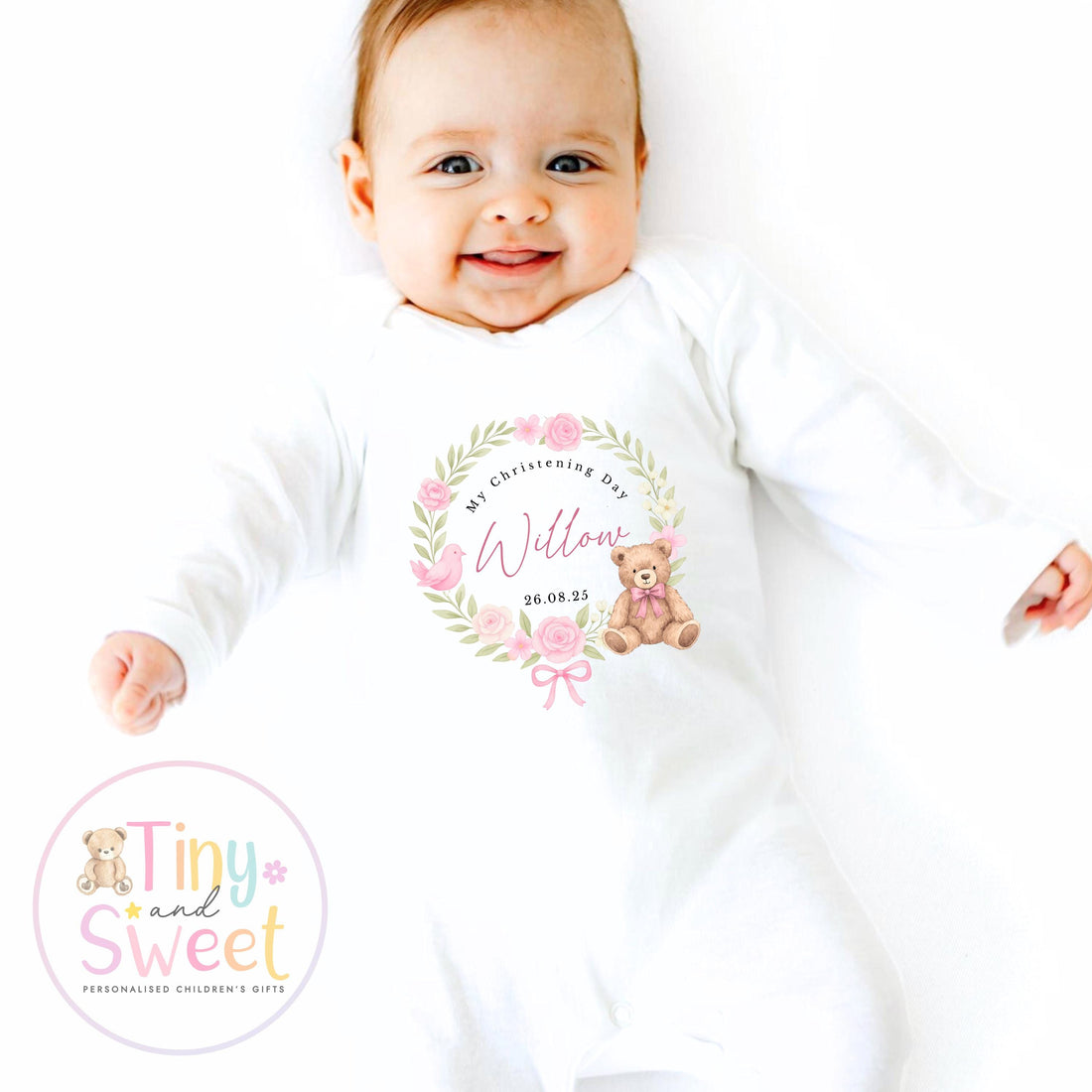Personalised My Christening Day Sleepsuit, Custom Baby Grow for Baptism, Naming Day or Christening Gift, Christening outfit, Baptism outfit