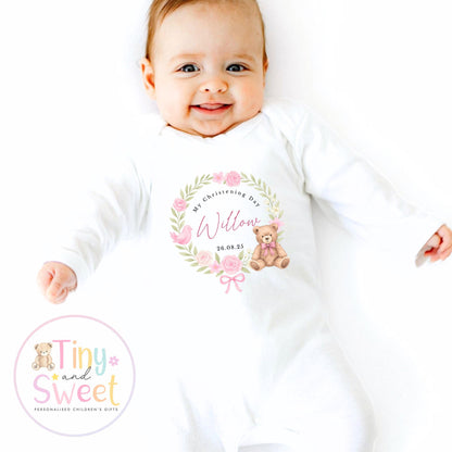 Personalised My Christening Day Sleepsuit, Custom Baby Grow for Baptism, Naming Day or Christening Gift, Christening outfit, Baptism outfit