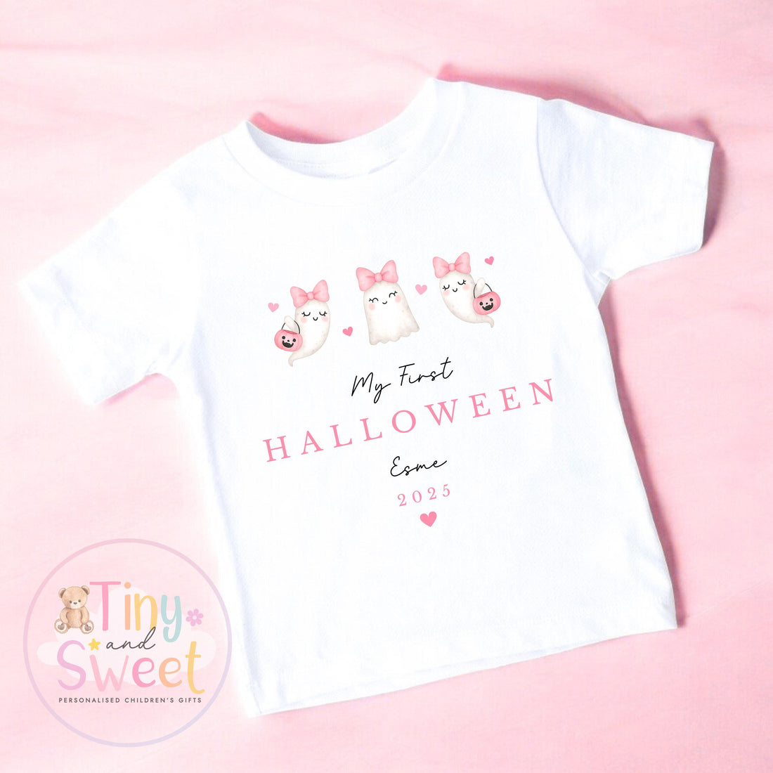 Personalised My First Halloween T Shirt – First Halloween –Baby’s 1st Halloween Outfit with Name – Custom Baby Grow – Halloween Baby Gift