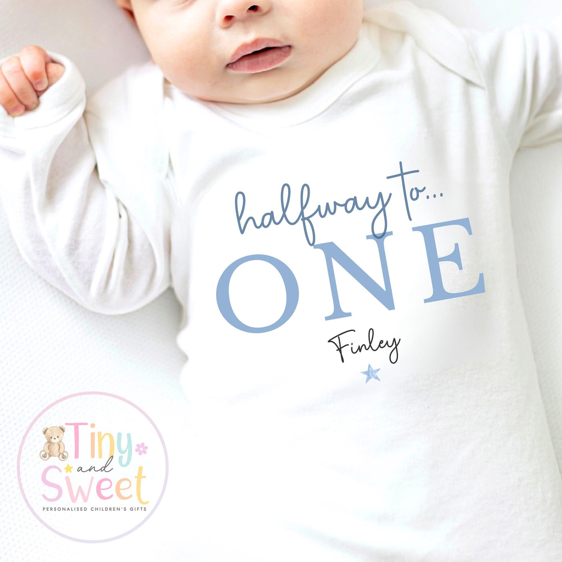 Half way to one t shirt, half birthday sleepsuits, Half Way To One Bodysuit, half birthday t shirt, 6 month birthday, half birthday