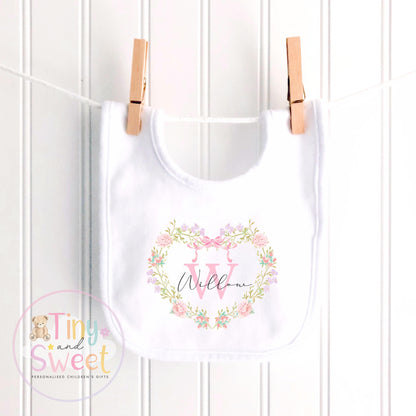 Personalised Floral Baby Girl Sleepsuit: Welcome to the World Outfit, Newborn Coming Home Gift