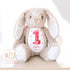 Personalised Birthday Bunny, 1st Birthday Gift Strawberry, Berry Teddy, 2nd Baby Girl Birthday Present, Personalised 3rd Birthday Soft Toy