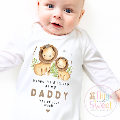 Happy Birthday Daddy, 1st Birthday as My Daddy, New Dad Gift, Dad Birthday, Daddy Birthday, Sleepsuit Babygrow Bodysuit Dad Birthday