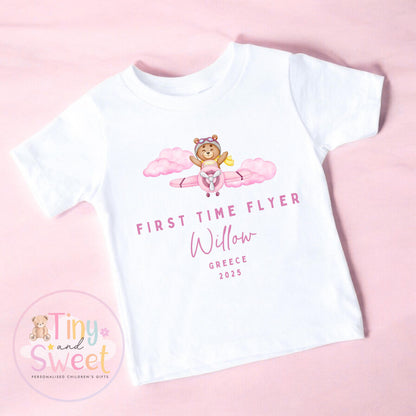 Personalised My First Flight T Shirt, First Time Flyer Bodysuit, 1st Holiday Babygrow, Babies First Holiday, First Time Flyer