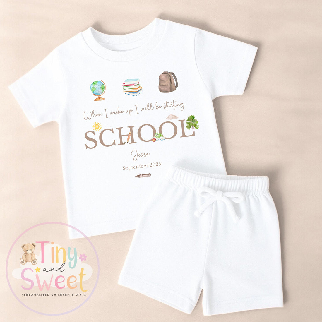 Personalised Starting School Pyjamas for Girls &amp; Boys - Unisex When I wake up, Preschool, First Day