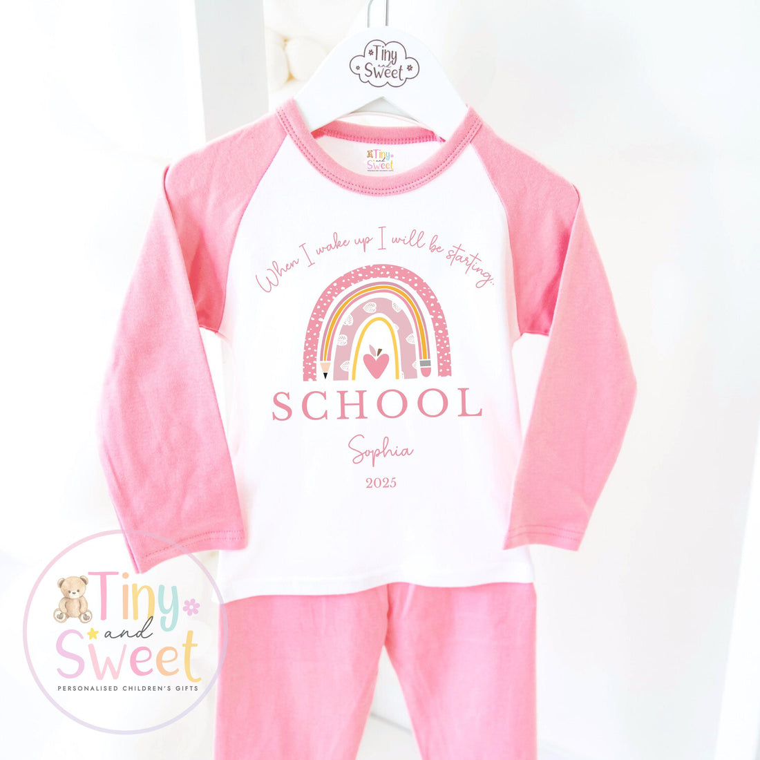 Personalised Starting School Pyjamas for Girls - When I wake up, Preschool, First Day