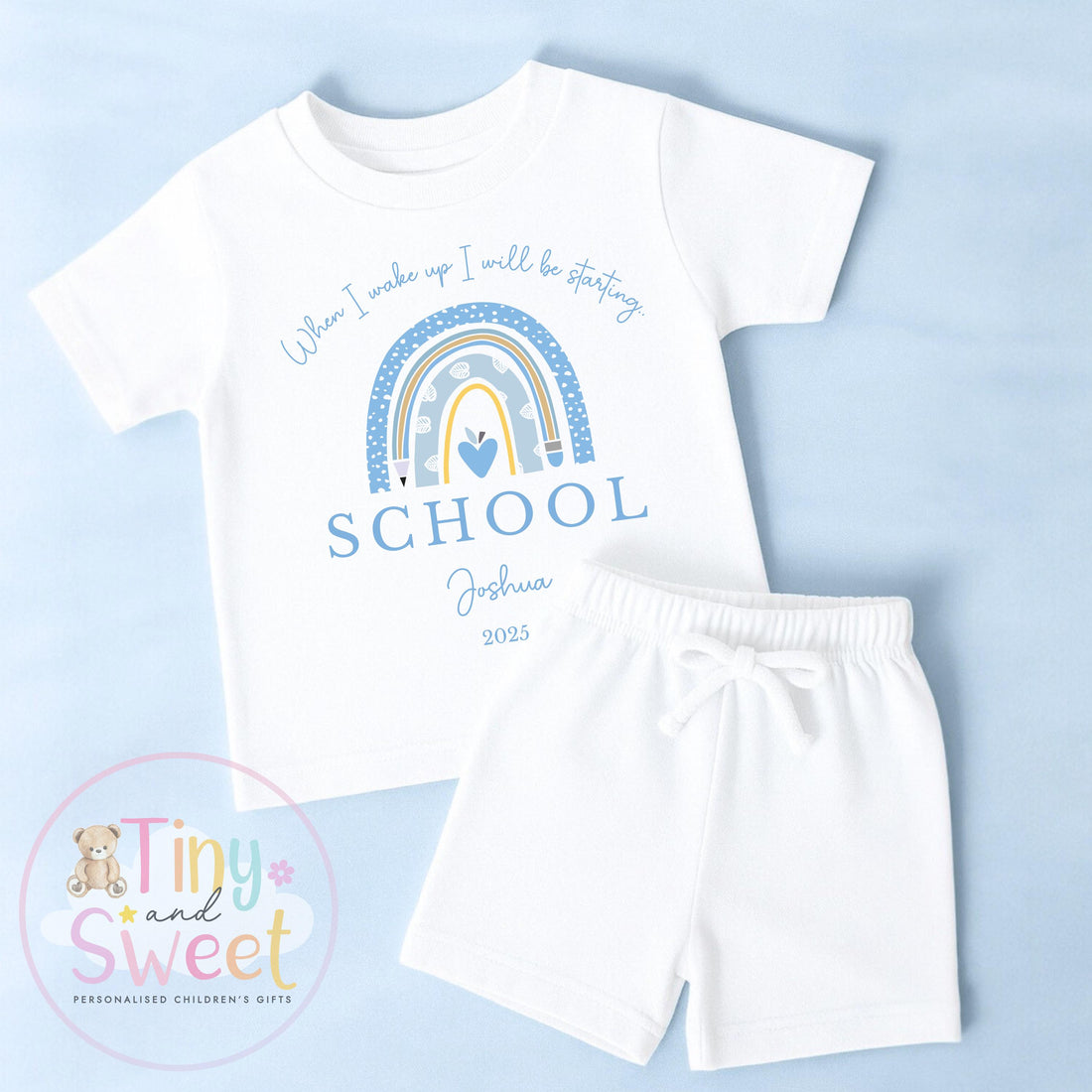 Personalised Starting School Pyjamas for Boys - When I wake up, Preschool, First Day