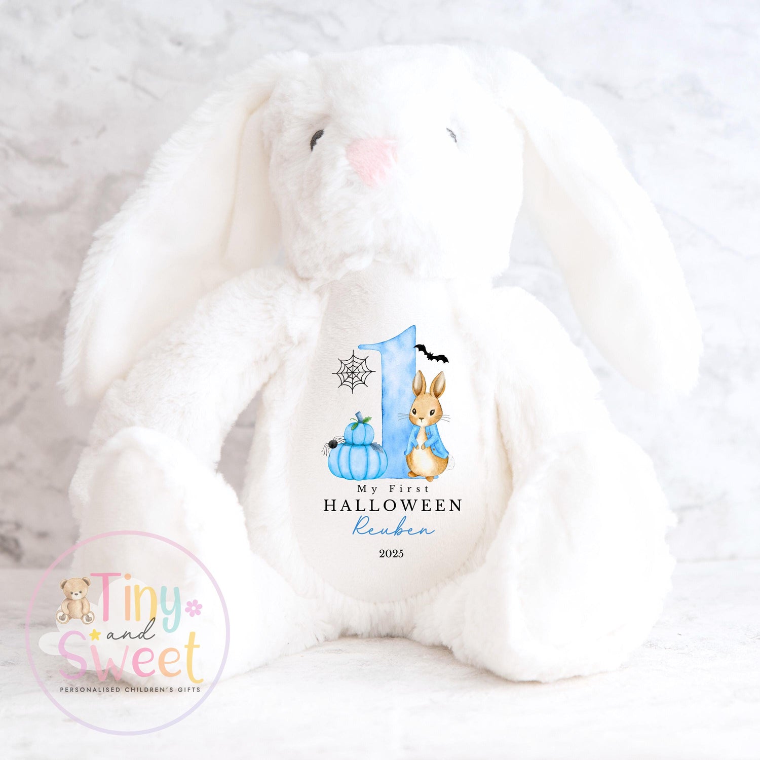 Personalised First Halloween Bunny: Adorable First Spooky Season Keepsake Plush for Babies
