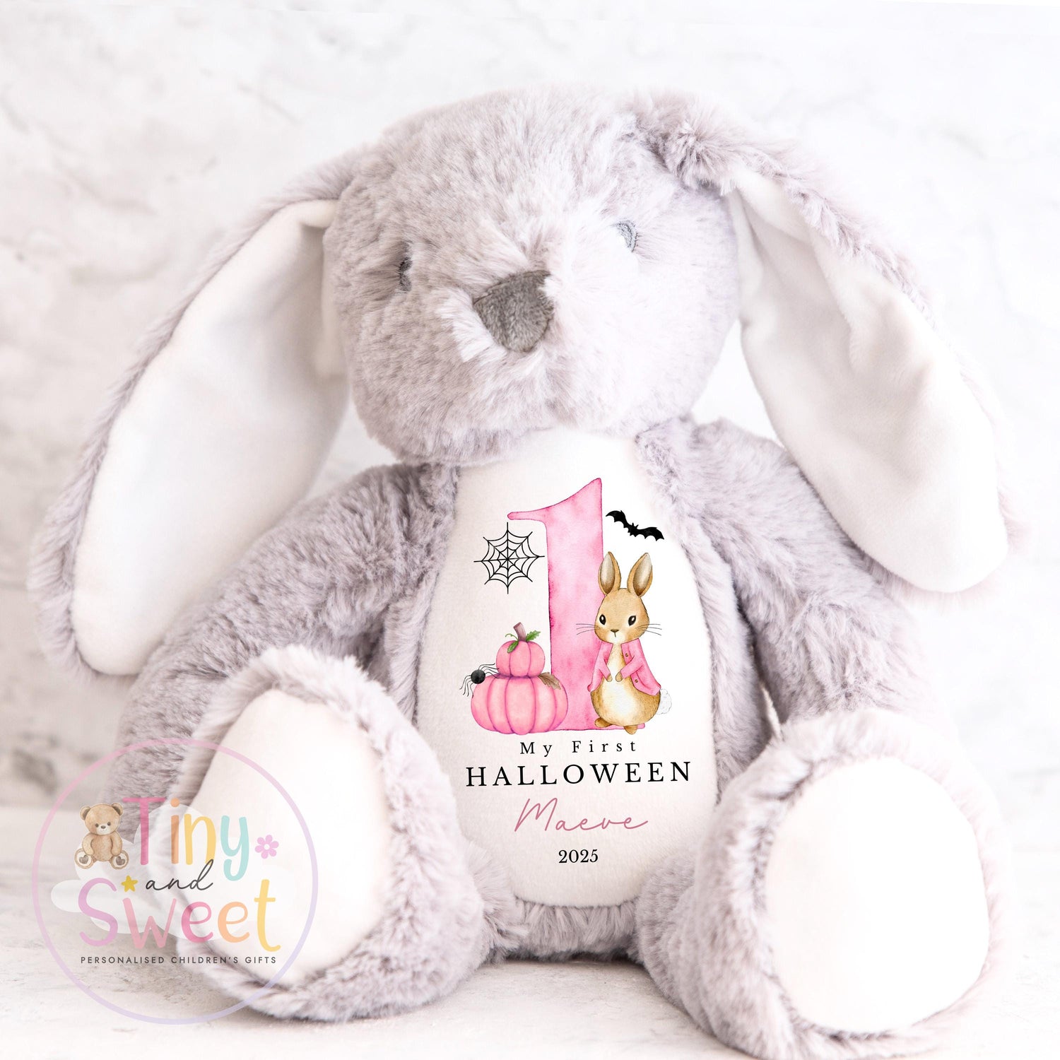 Personalised First Halloween Bunny: Adorable First Spooky Season Keepsake Plush for Babies
