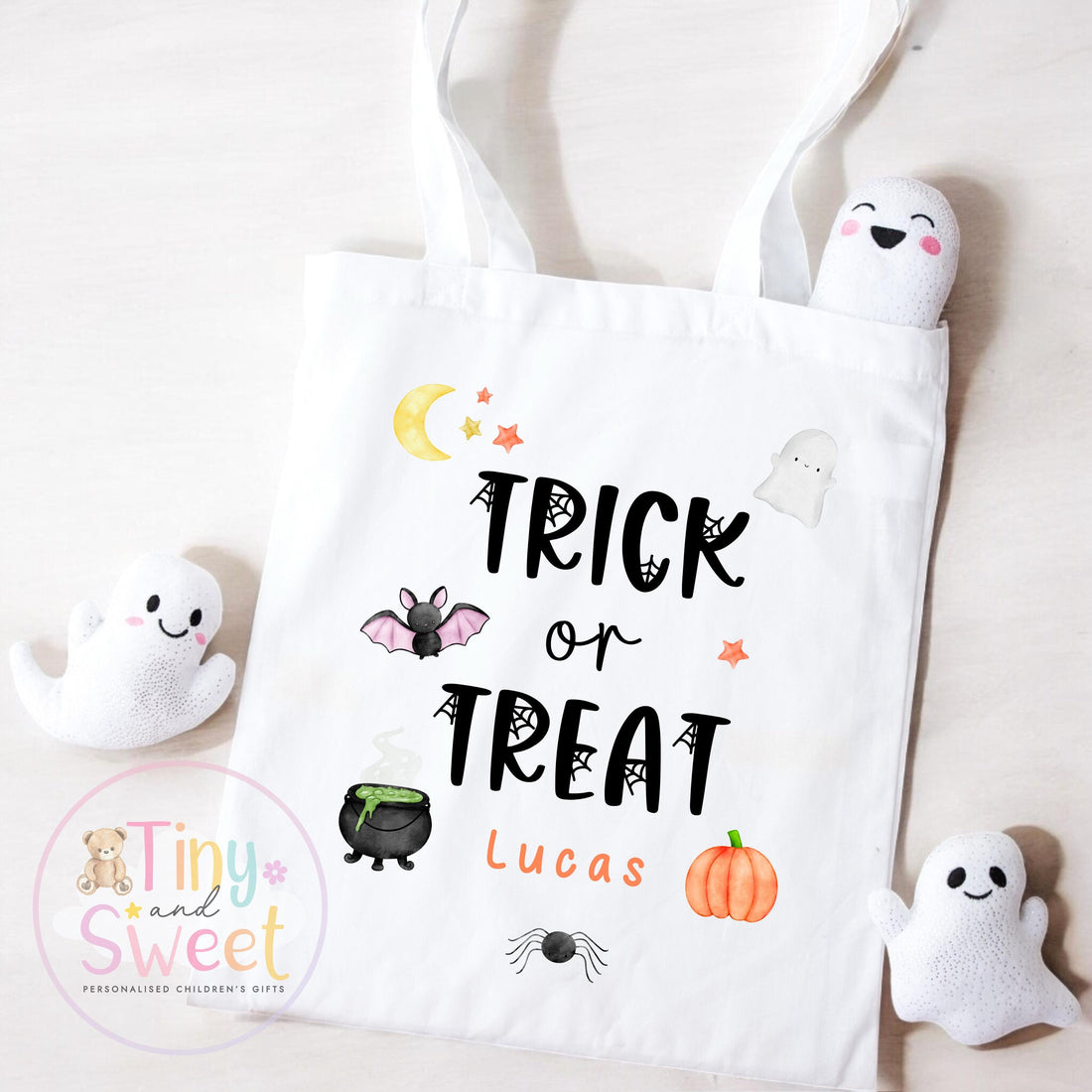 Personalised Halloween Trick-or-Treat Bag: Spooky Boo Box Pumpkin Tote for Children