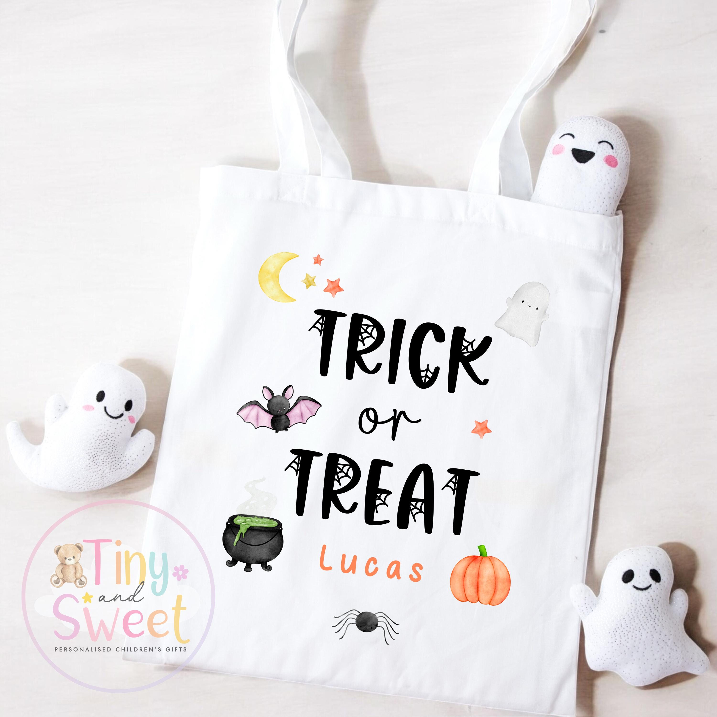 Personalised Halloween Trick-or-Treat Bag: Spooky Boo Box Pumpkin Tote for Children