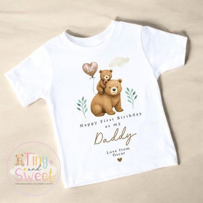 Happy First Birthday As My Daddy Sleepsuit - 1st Birthday As Daddy - Personalised Baby Boy Girl Gift - New Dad Present from Baby