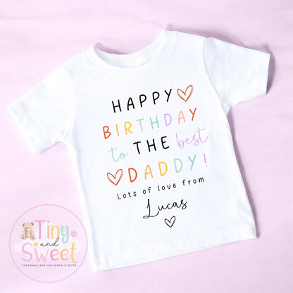 Happy Birthday Daddy T Shirt - Daddy Birthday Gift - Happy Birthday Daddy Sleepsuit - Personalised Baby Boy Girl Gift - Present from Baby