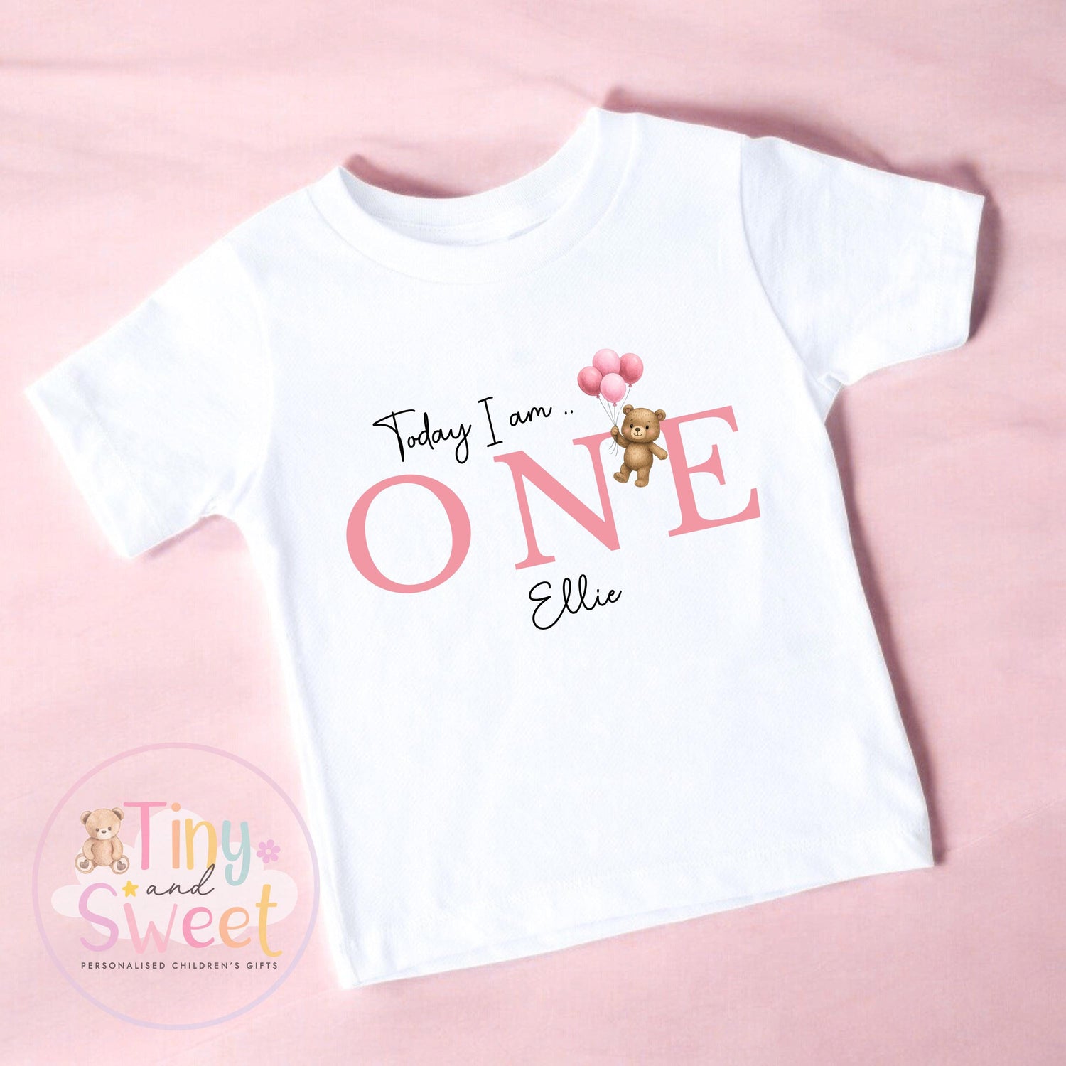 Personalised Teddy Bear Birthday T-shirt, 1st Birthday T Shirt, Teddy Bear 1st Birthday T Shirt, 2nd Birthday, 3rd Birthday