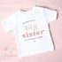 Personalised Big Sister T-Shirt | New Sibling Announcement Shirt | Custom Name Kids Top | Pregnancy Reveal Outfit | Baby Announcement Gift