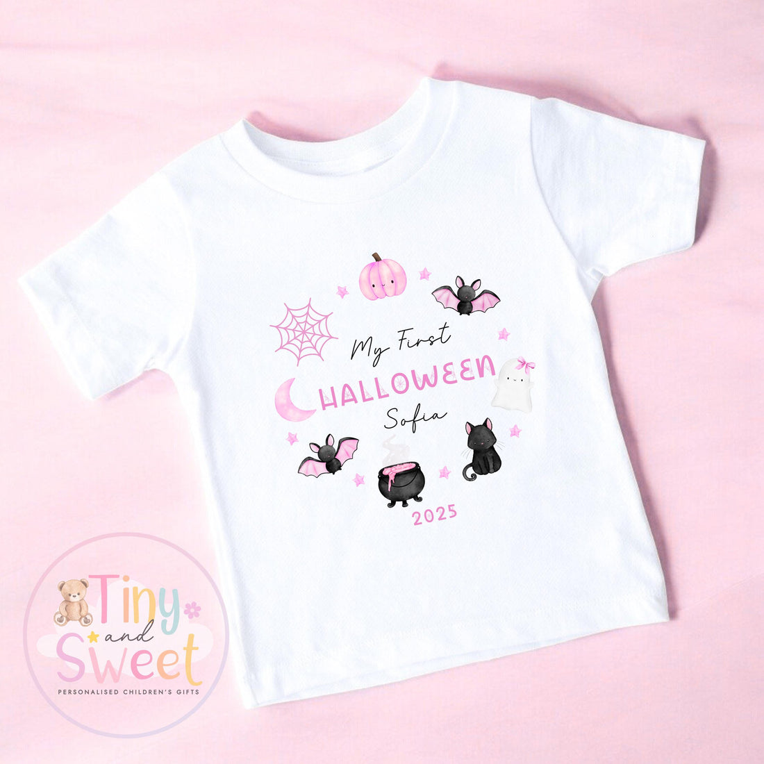 Personalised My First Halloween T Shirt – First Halloween –Baby’s 1st Halloween Outfit with Name – Custom Baby Grow – Halloween Baby Gift