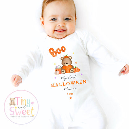 My First Halloween Boo Personalised Sleepsuit