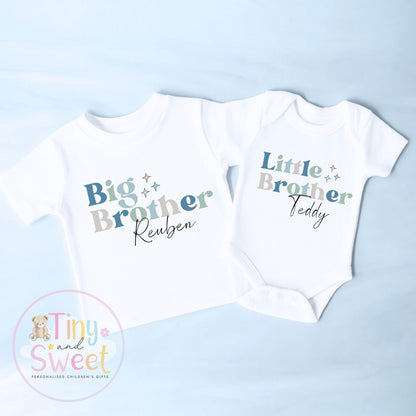 Personalised Adorable Little/Big Sister Sleepsuit T Shirt: Pink Bunny Design for Newborn Baby Announcement &amp; Sibling Gift