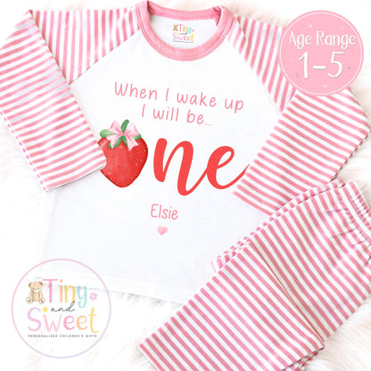Personalised Toddler Baby Pyjamas, Berry First, When i wake up i&