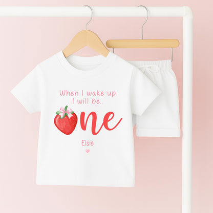 Personalised Toddler Baby Pyjamas, Berry First, When i wake up i&