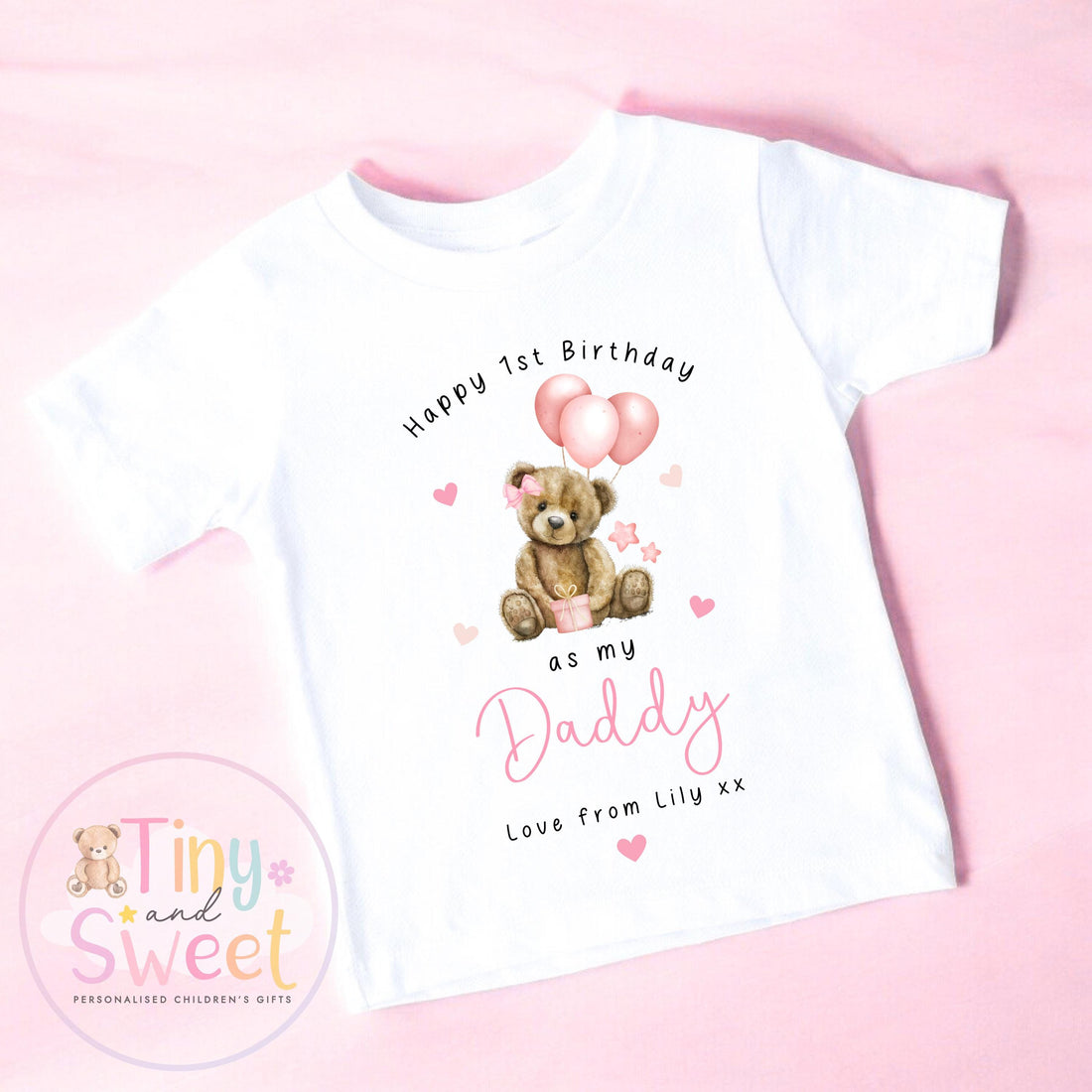 Happy 1st Birthday as My Daddy Bear, Baby Outfit, Daddy Bear’s 1st Birthday, 1st Birthday as My Daddy Bear, Cute Baby Vest or Tee