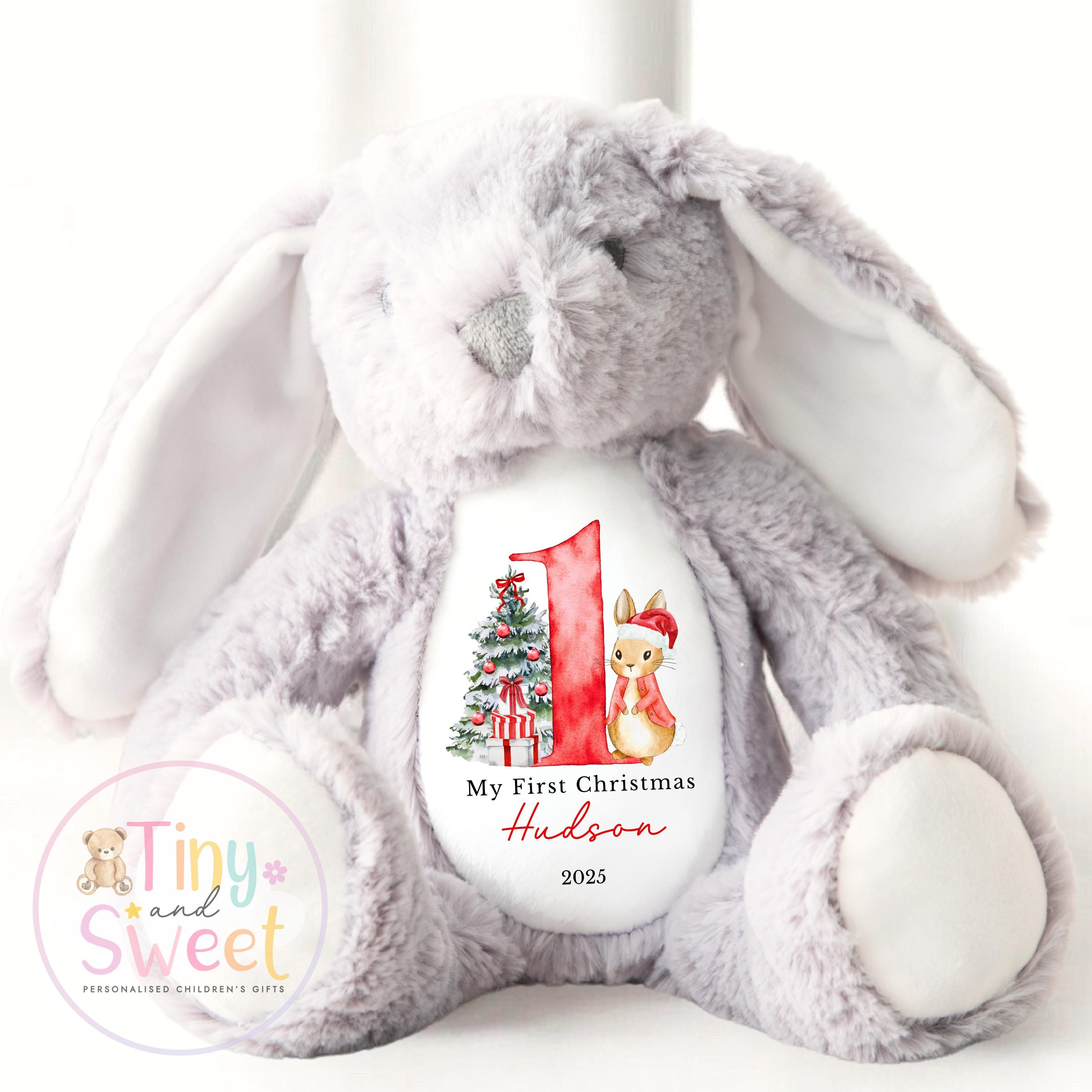 My First Christmas Bunny, Personalised Christmas Soft Toy, Baby’s First Christmas Soft Toy Gift, My First Christmas Keepsake Gift