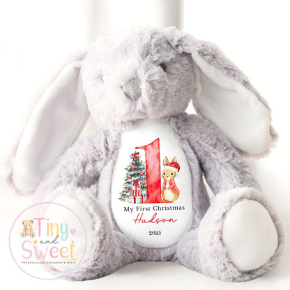 My First Christmas Bunny, Personalised Christmas Soft Toy, Baby’s First Christmas Soft Toy Gift, My First Christmas Keepsake Gift