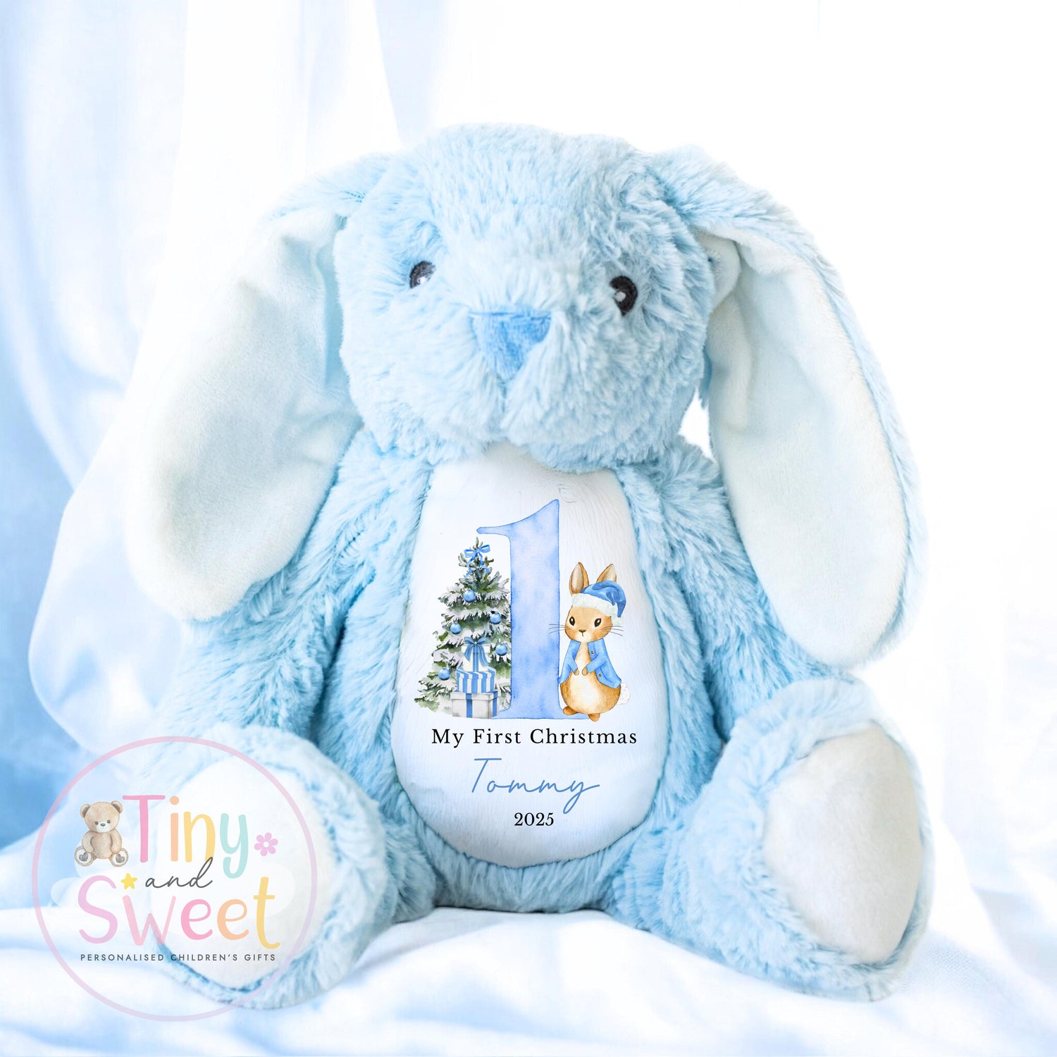 My First Christmas Bunny, Personalised Christmas Soft Toy, Baby’s First Christmas Soft Toy Gift, My First Christmas Keepsake Gift