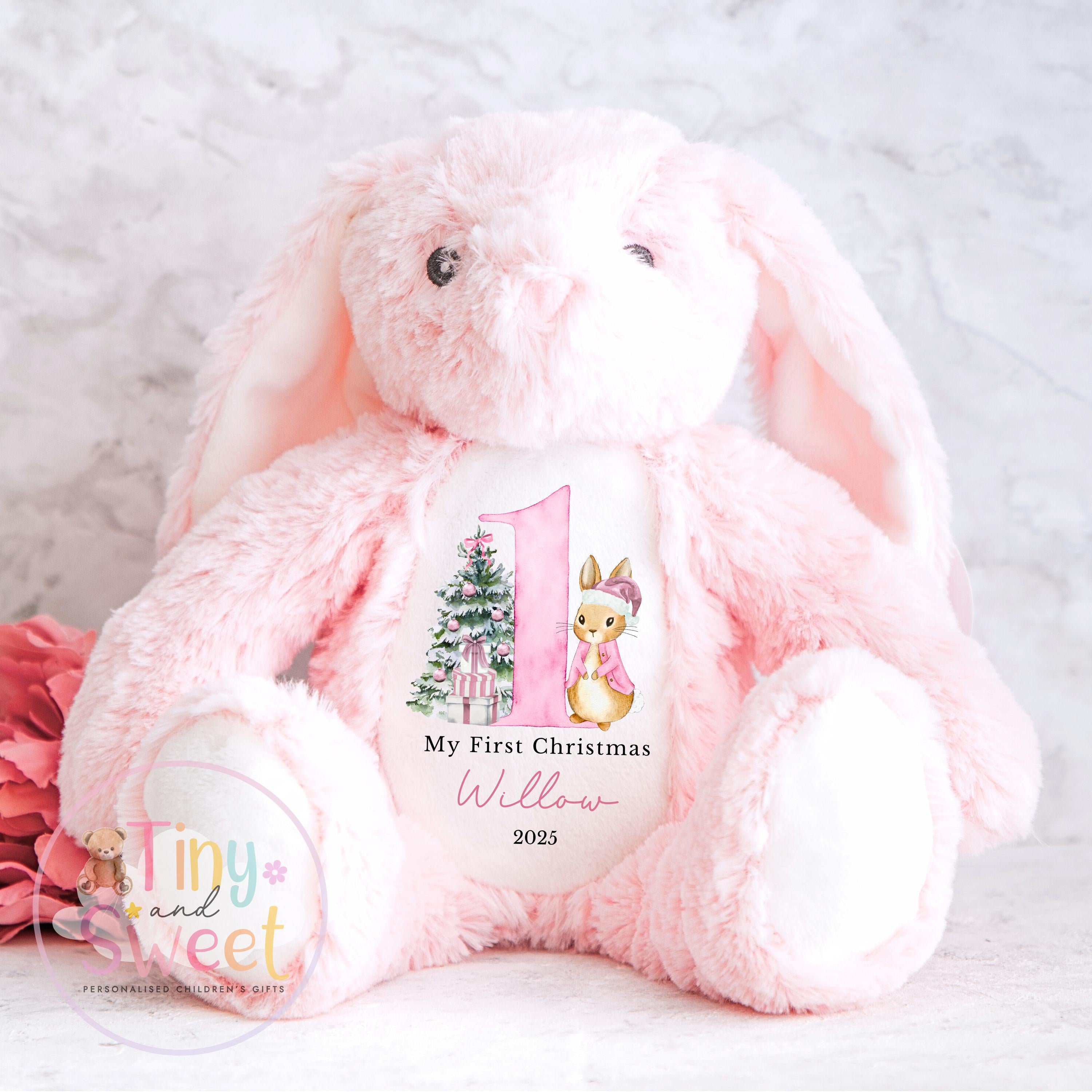 My First Christmas Bunny, Personalised Christmas Soft Toy, Baby’s First Christmas Soft Toy Gift, My First Christmas Keepsake Gift