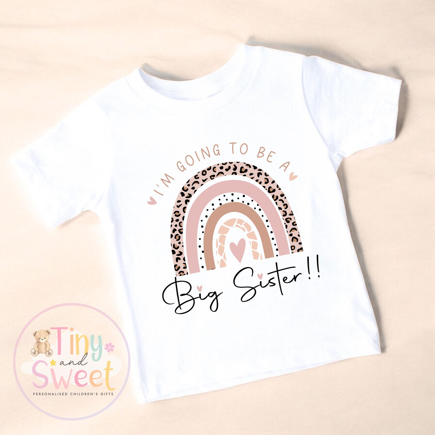 Rainbow Big Sister T-Shirt: Cute Pregnancy Announcement Gift for Kids &amp; Siblings