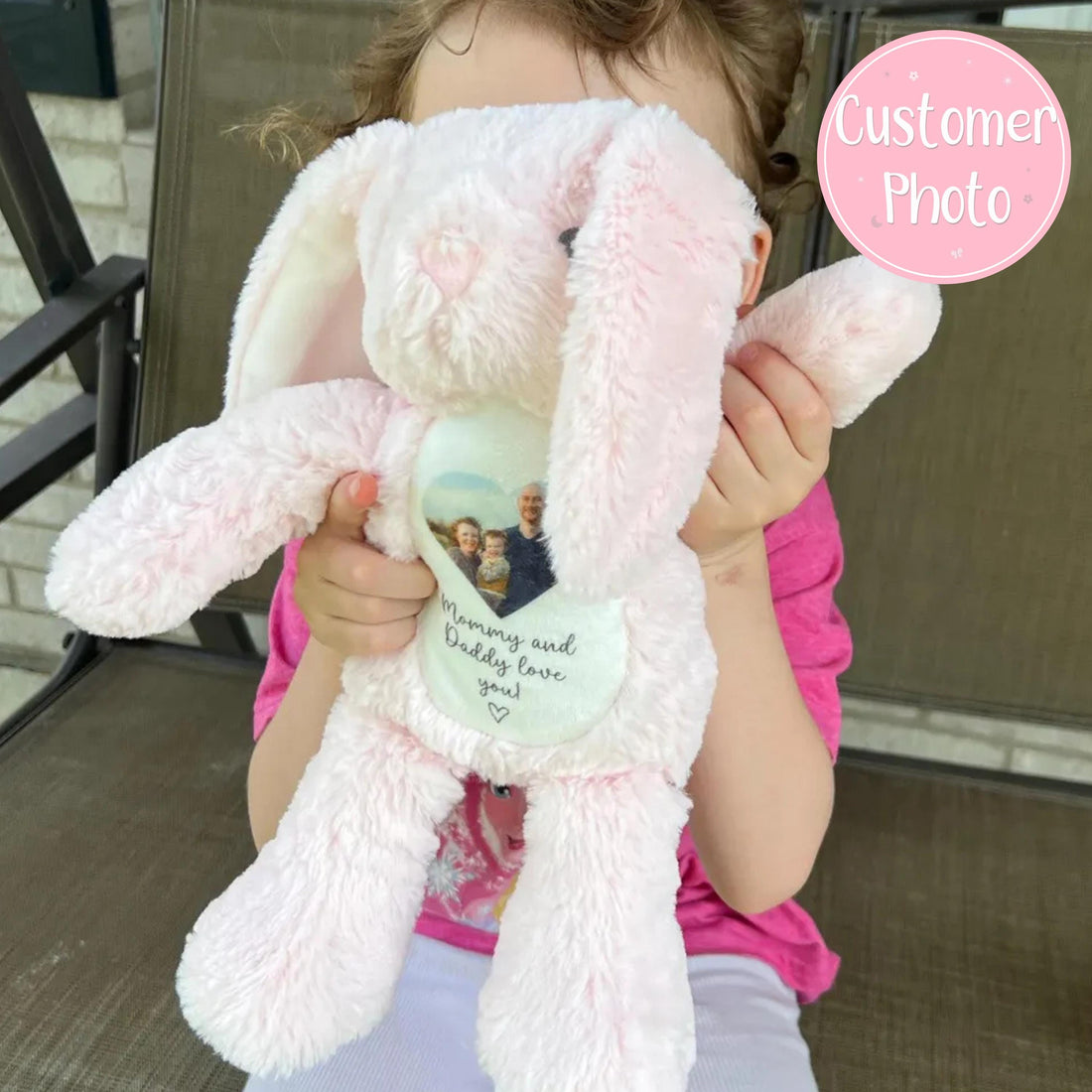 A Cuddle from Heaven , Memory Bunny Photo Keepsake, Remembrance Gift, Personalised Photo Soft Toy Keepsake