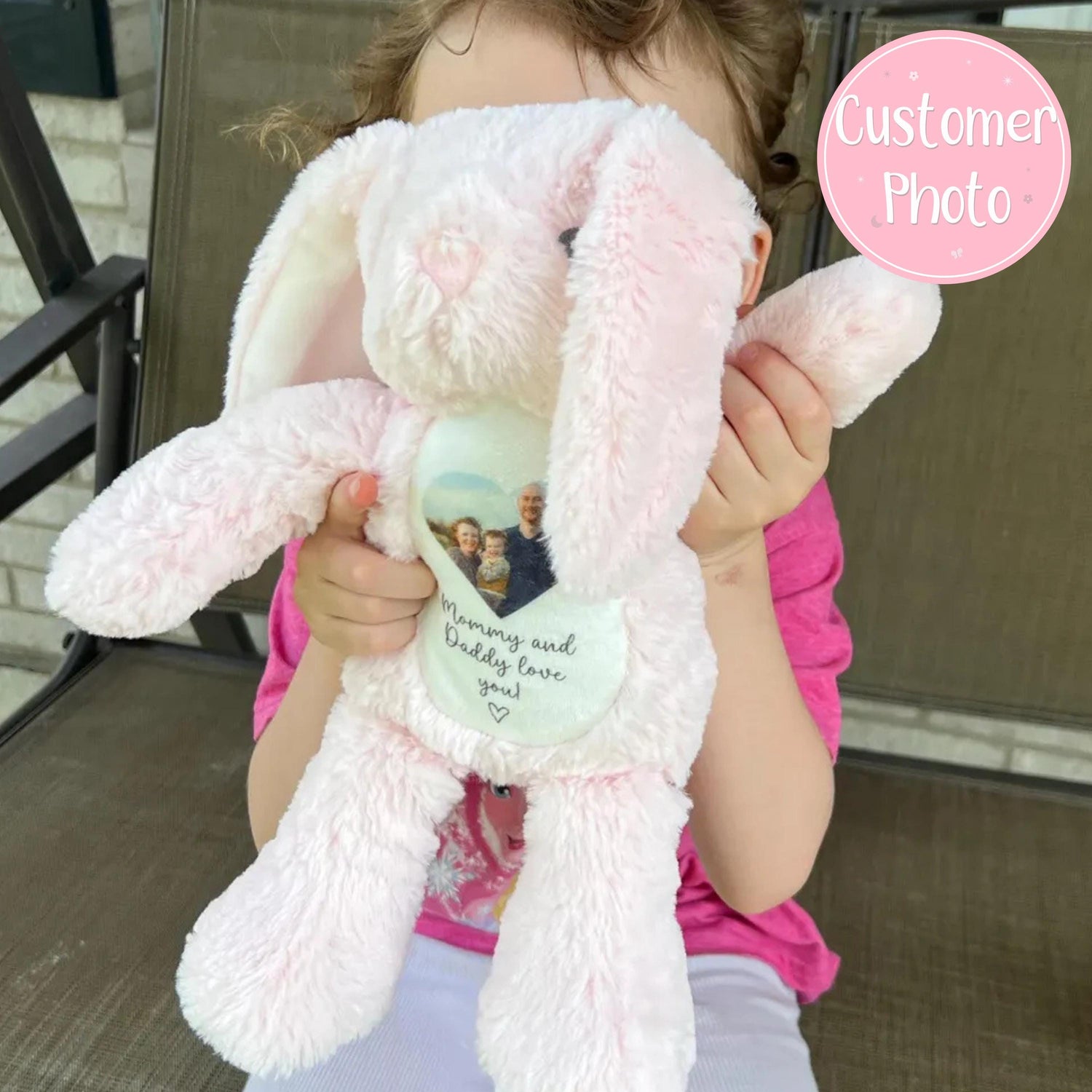 A Cuddle from Heaven , Memory Bunny Photo Keepsake, Remembrance Gift, Personalised Photo Soft Toy Keepsake