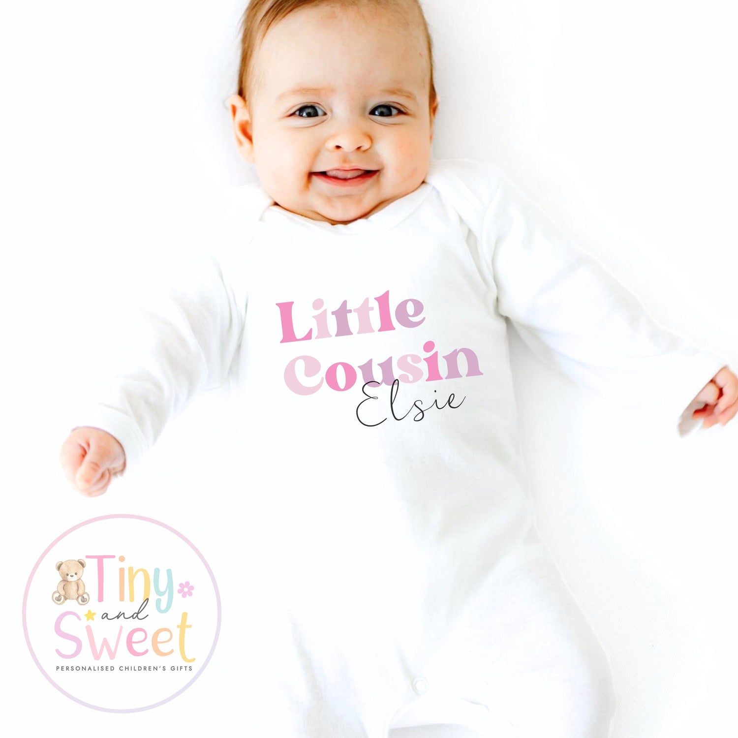 Personalised Pastel Big Cousin, Middle Cousin, Little Cousin, T-Shirts for Kids - Pregnancy Announcement Gift &amp; New Family Member Reveal