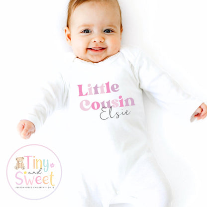 Personalised Pastel Big Cousin, Middle Cousin, Little Cousin, T-Shirts for Kids - Pregnancy Announcement Gift &amp; New Family Member Reveal