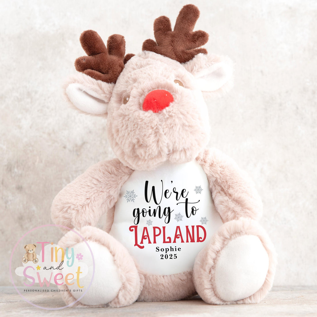 Lapland Reindeer Soft Toy, Personalised Lapland Adventure Reveal Gift, Lapland Reveal Teddy, Lapland 2025, Lapland Holiday, Santa