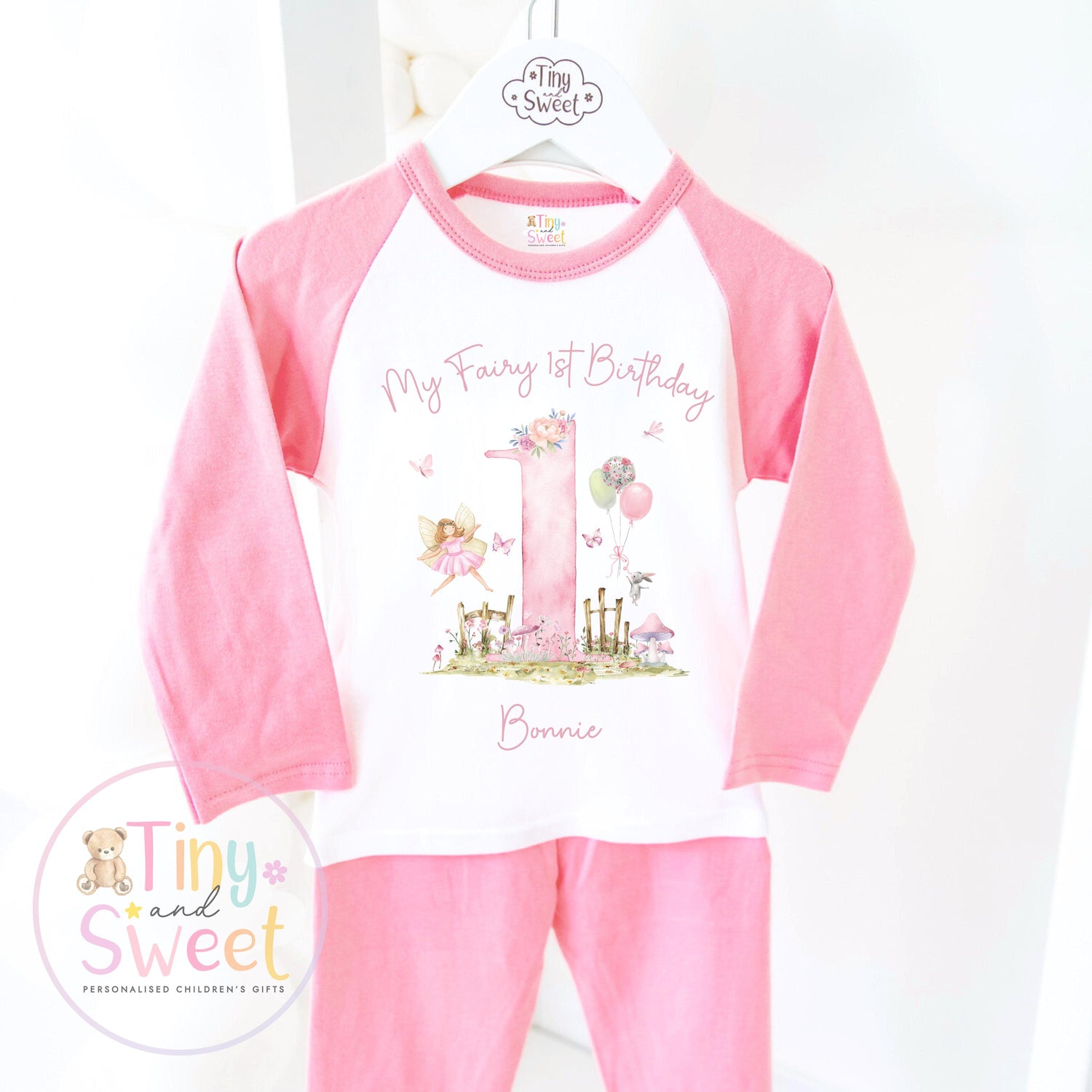 Personalised Fairy First Birthday Pyjamas, Fairy Birthday Pyjamas, Magical Fairy 1st Birthday PJs, Whimsical Fairy Birthday Pyjamas