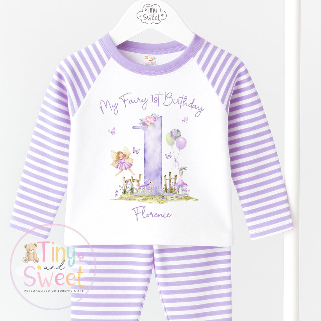 Personalised Fairy First Birthday Pyjamas, Fairy Birthday Pyjamas, Magical Fairy 1st Birthday PJs, Whimsical Fairy Birthday Pyjamas