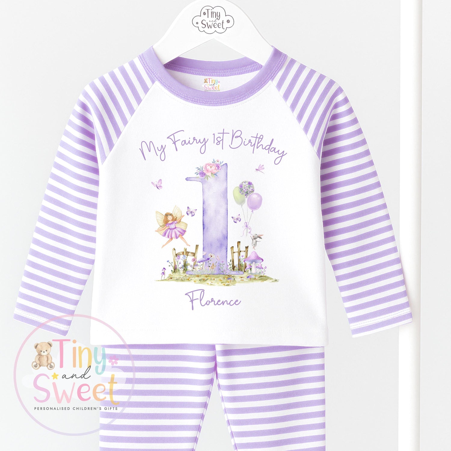 Personalised Fairy First Birthday Pyjamas, Fairy Birthday Pyjamas, Magical Fairy 1st Birthday PJs, Whimsical Fairy Birthday Pyjamas