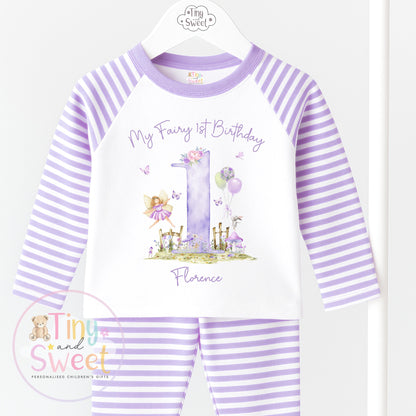 Personalised Fairy First Birthday Pyjamas, Fairy Birthday Pyjamas, Magical Fairy 1st Birthday PJs, Whimsical Fairy Birthday Pyjamas