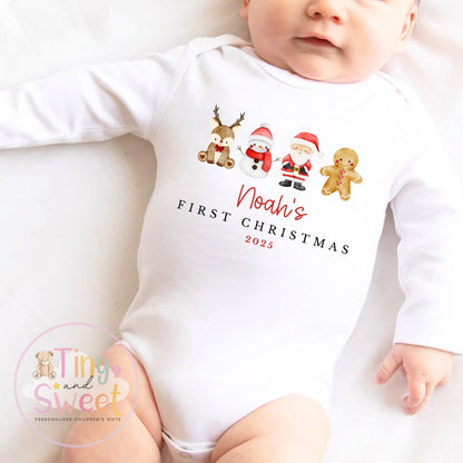 Personalised Babies First Christmas Sleepsuit, 1st Xmas, Christmas pjs, Pyjamas, 1st Xmas Babygrow, Christmas Outfit for baby, Santa