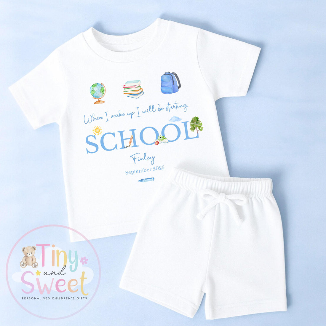Personalised Starting School Pyjamas for Boys - When I wake up, Preschool, First Day