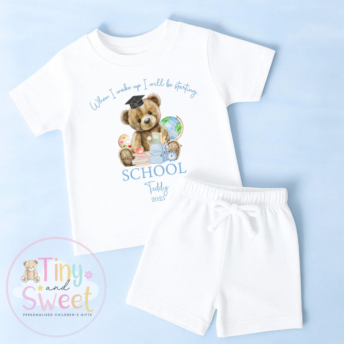 Personalised Starting School Pyjamas for Boys - When I wake up, Preschool, First Day
