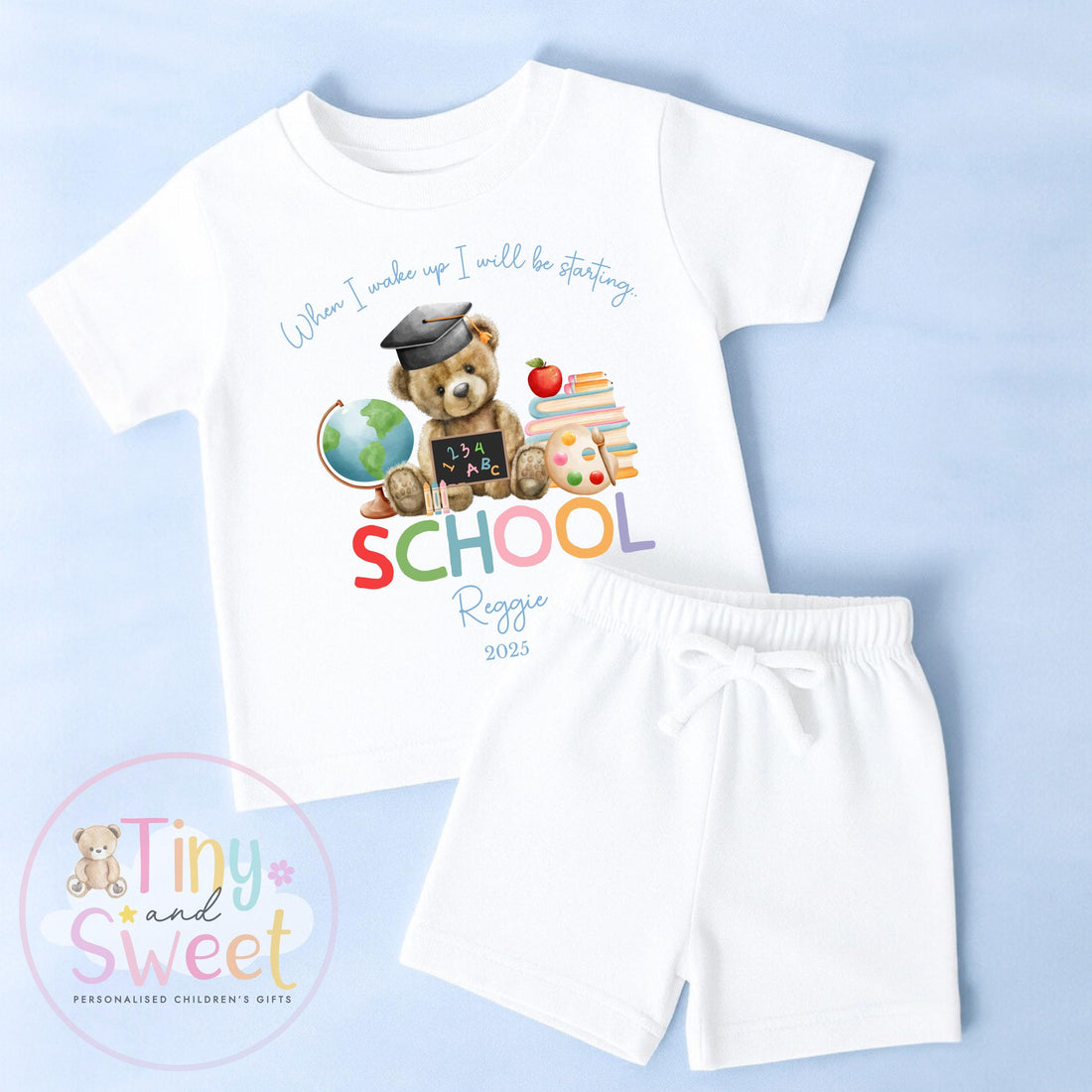 Personalised Starting School Pyjamas for Boys - When I wake up, Preschool, First Day