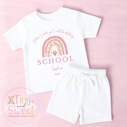 Personalised Starting School Pyjamas for Girls - When I wake up, Preschool, First Day