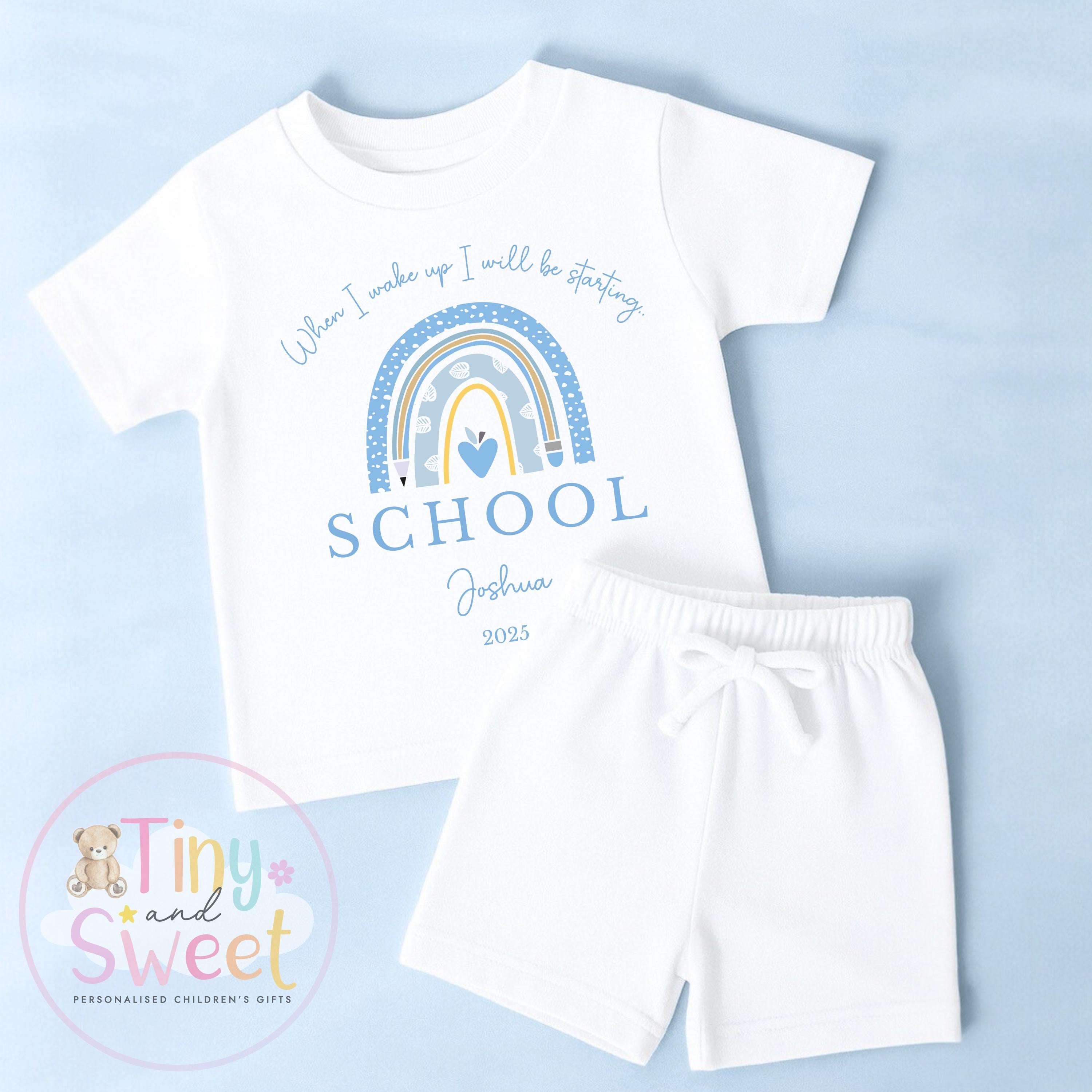 Personalised Starting School Pyjamas for Boys - When I wake up, Preschool, First Day