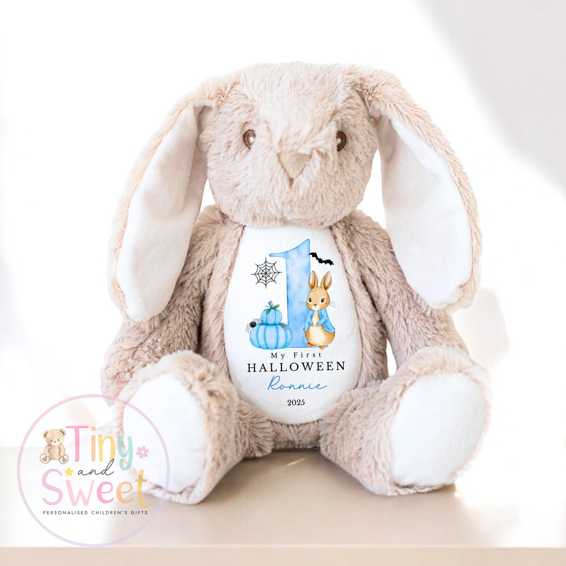 Personalised First Halloween Bunny: Adorable First Spooky Season Keepsake Plush for Babies