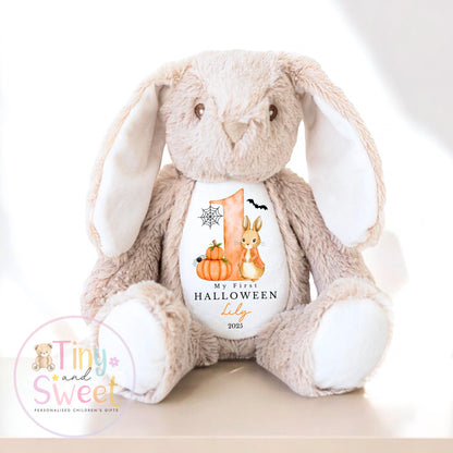 Personalised First Halloween Bunny: Adorable First Spooky Season Keepsake Plush for Babies
