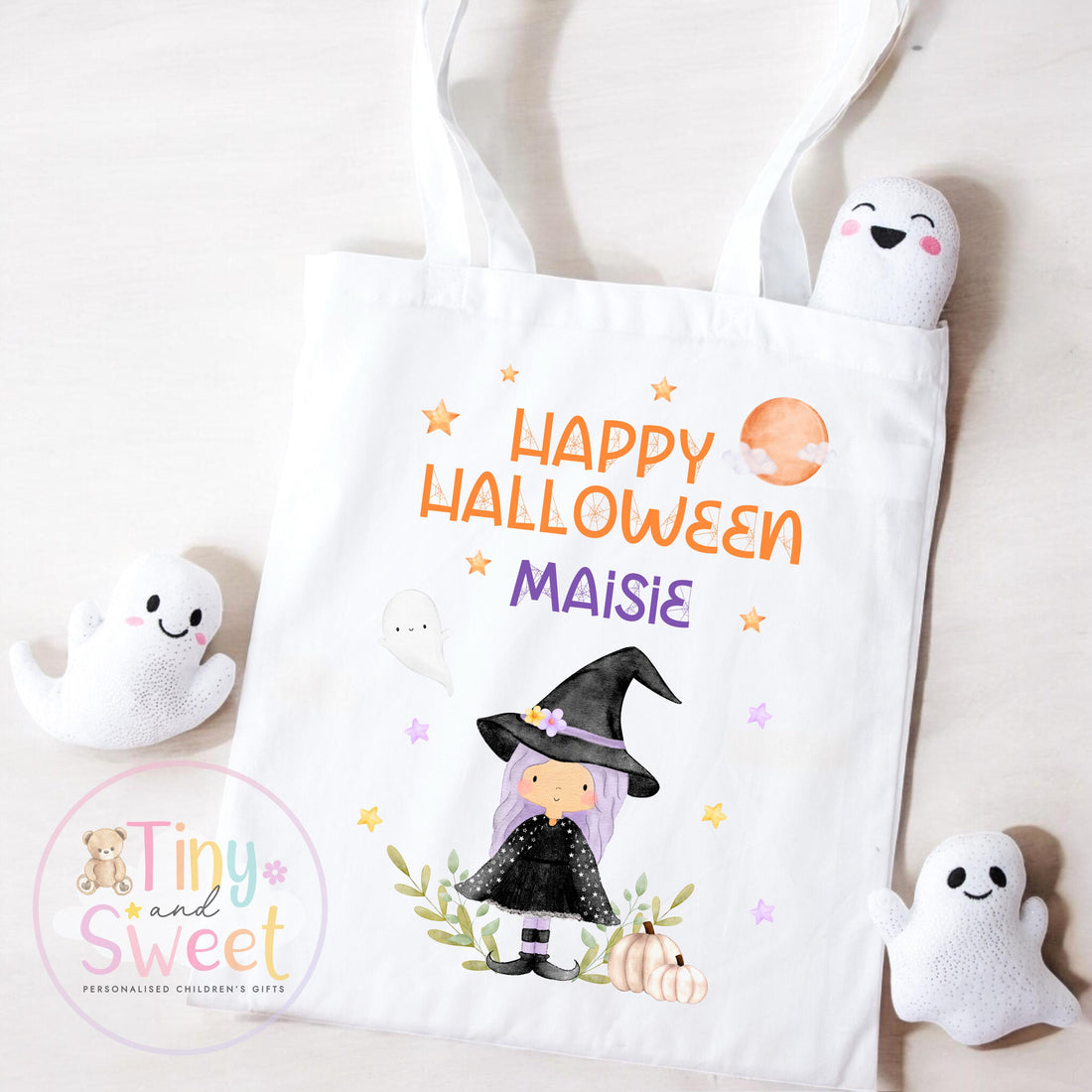 Personalised Halloween Trick-or-Treat Bag: Spooky Boo Box Pumpkin Tote for Children