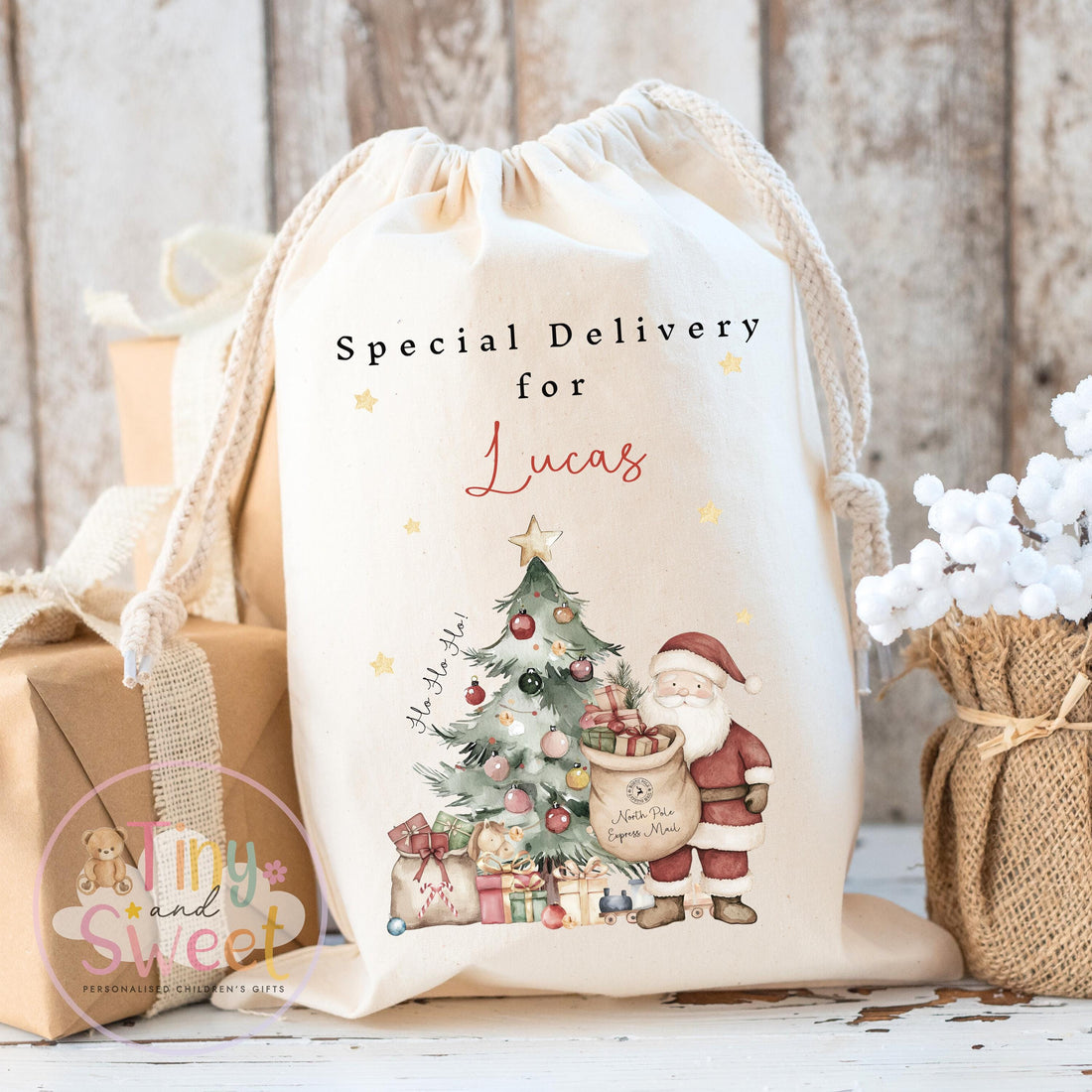 Classic Santa Personalised Christmas Sack