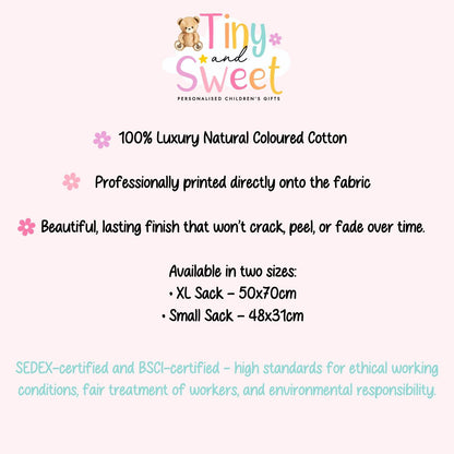 Blue Classic Teddy Personalised Christmas Sack